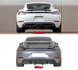 17-23 PORSCHE 718 CAYMAN GT4 / BOXSTER SPYDER GT4-STYLE DUAL EXHAUST REPLACMENT REAR DIFFUSER