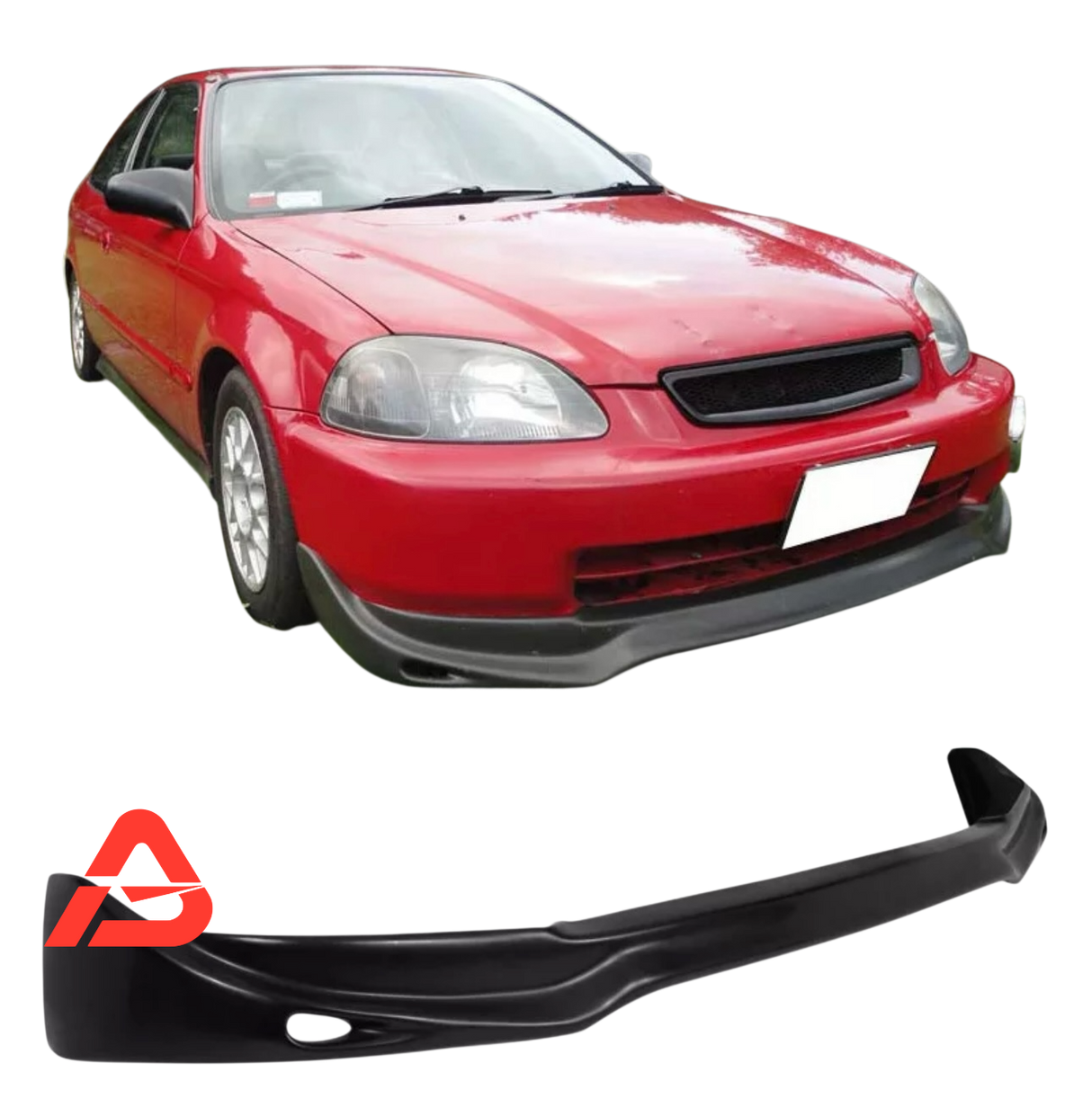 96-98 Honda Civic JUN Style Front Bumper Lip Spoiler Splitter Unpainted ABS