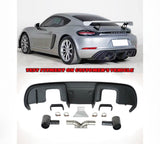 17-23 PORSCHE 718 CAYMAN GT4 / BOXSTER SPYDER GT4-STYLE DUAL EXHAUST REPLACMENT REAR DIFFUSER