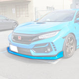 17-21 HONDA FK8 TYPE-R CIVIC MUGEN STYLE FRONT BUMPER LIP UNPAINT ABS PLASTIC