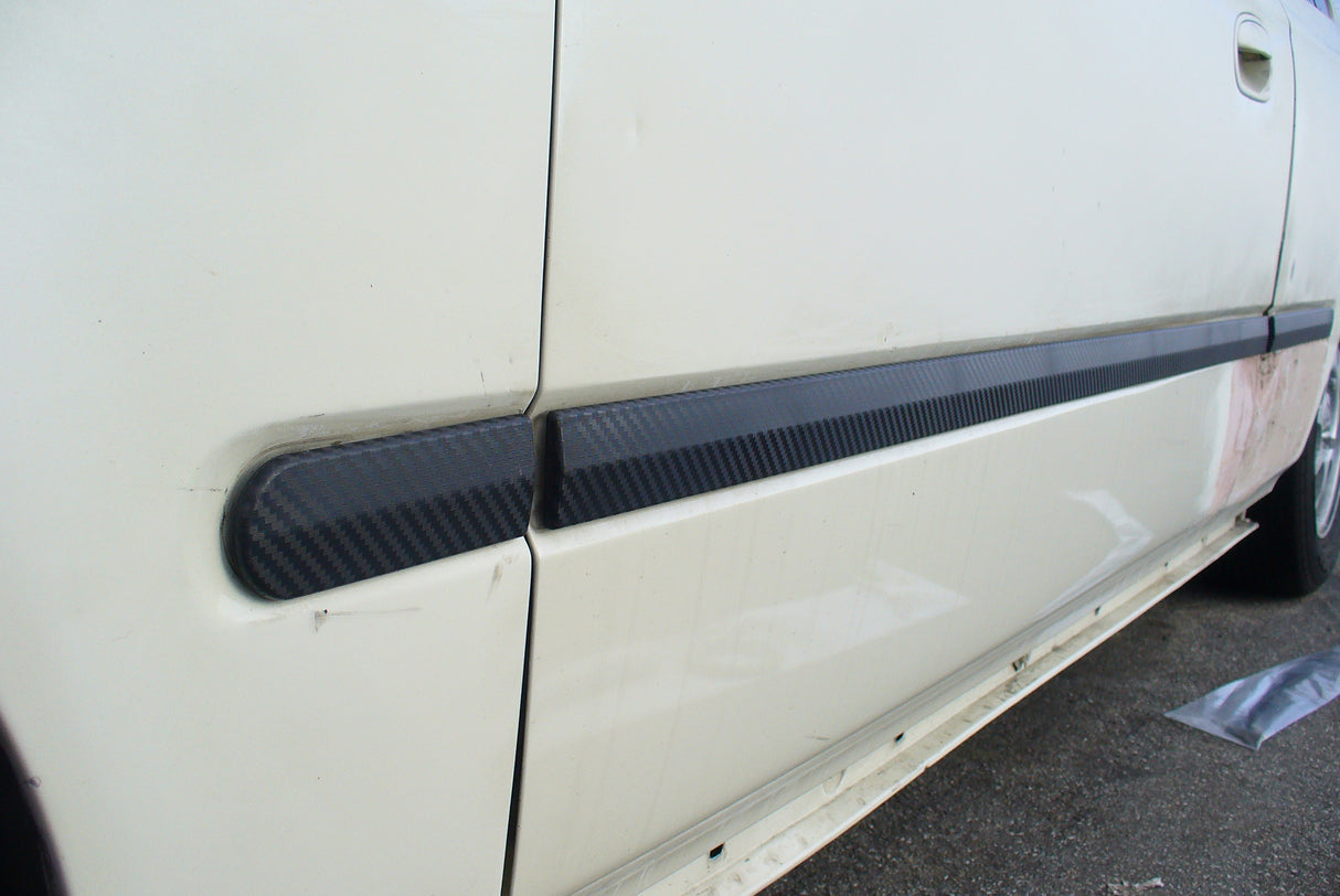 96-00 HONDA CIVIC 2/3DR SIDE DOOR MOLDING SET CARBON LOOK PLASTIC