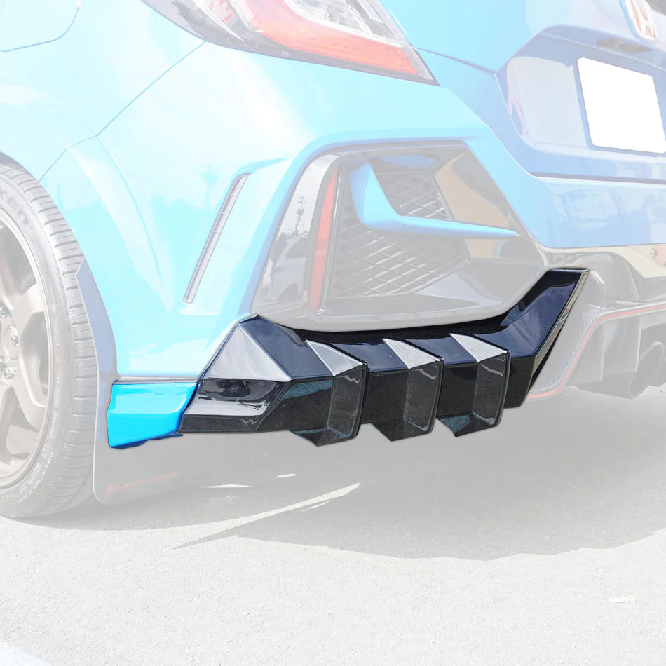 17-21 HONDA FK8 TYE-R CIVIC MUGEN STYLE REAR BUMPER LIP APRONS ADD ON ABS PLASTIC UNPAINT