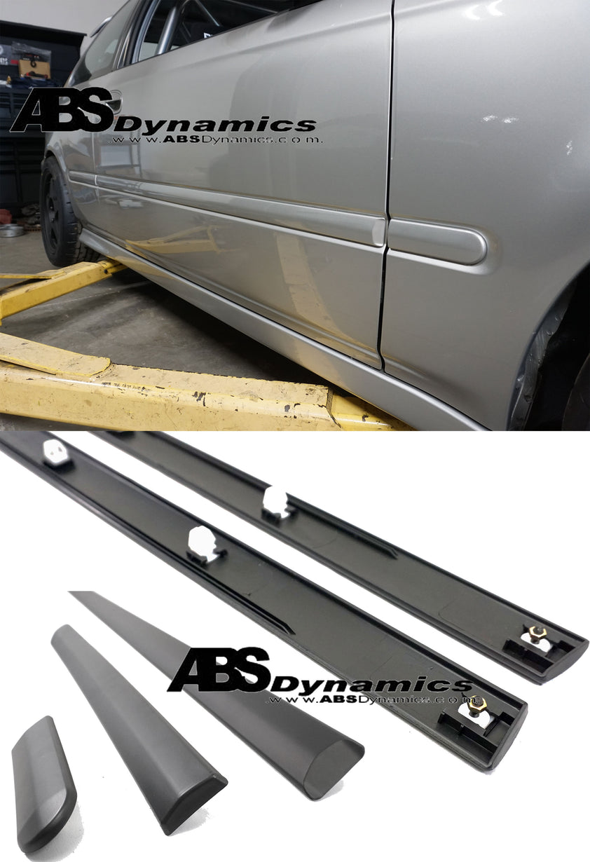9600 HONDA CIVIC 2/3DR THIN SIDE DOOR MOLDING SET JDM BLACK UNPAINT