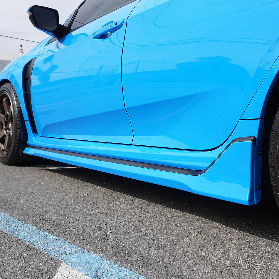 17-21 HONDA FK8 TYE-R CIVIC MUGEN STYLE SIDE SKIRT ADD ON ABS PLASTIC UNPAINT