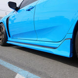 17-21 HONDA FK8 TYE-R CIVIC MUGEN STYLE SIDE SKIRT ADD ON ABS PLASTIC UNPAINT