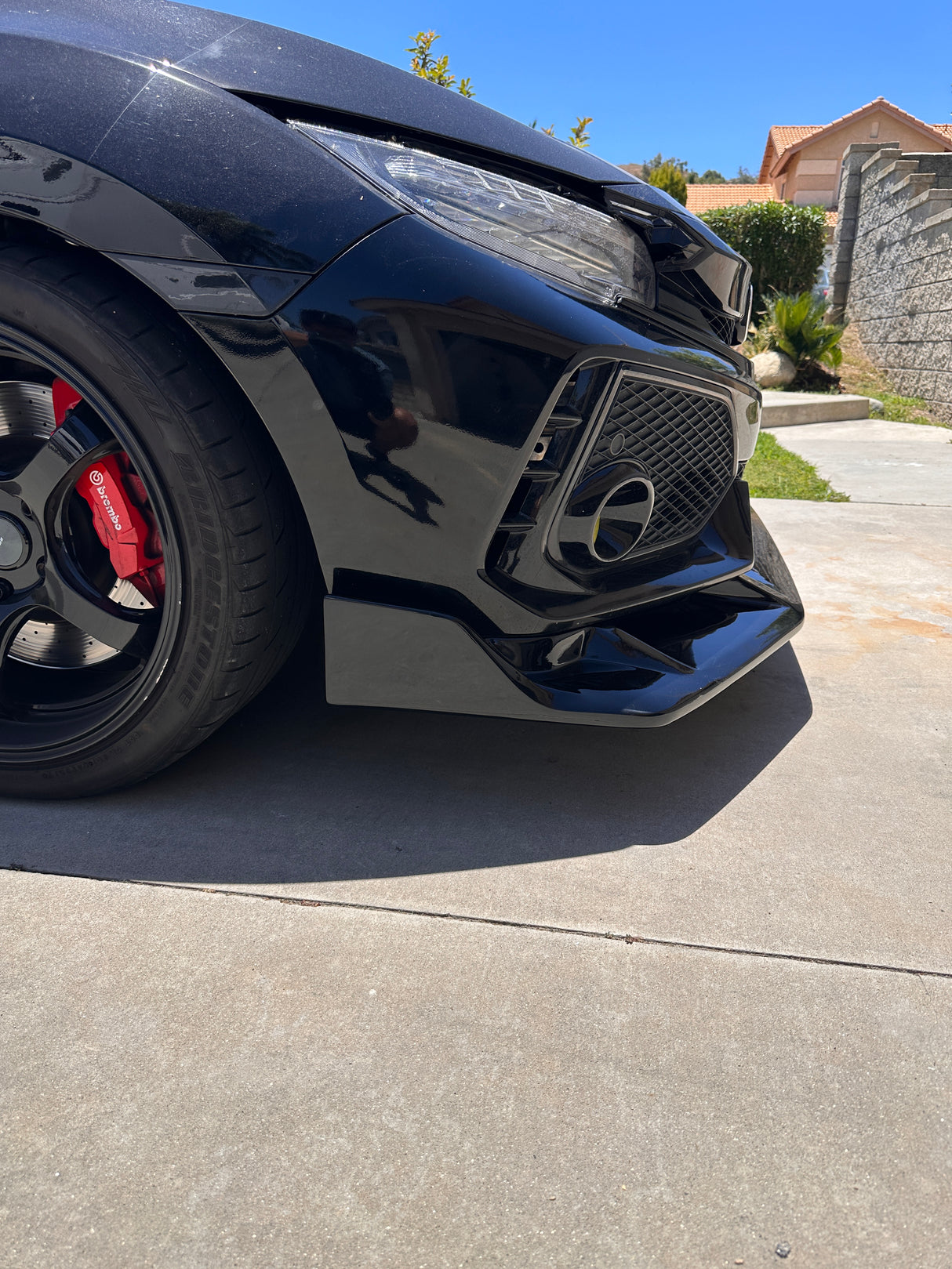 17-21 HONDA FK8 TYPE-R CIVIC JS STYLE FRONT BUMPER LIP FRP GLOSS BLACK