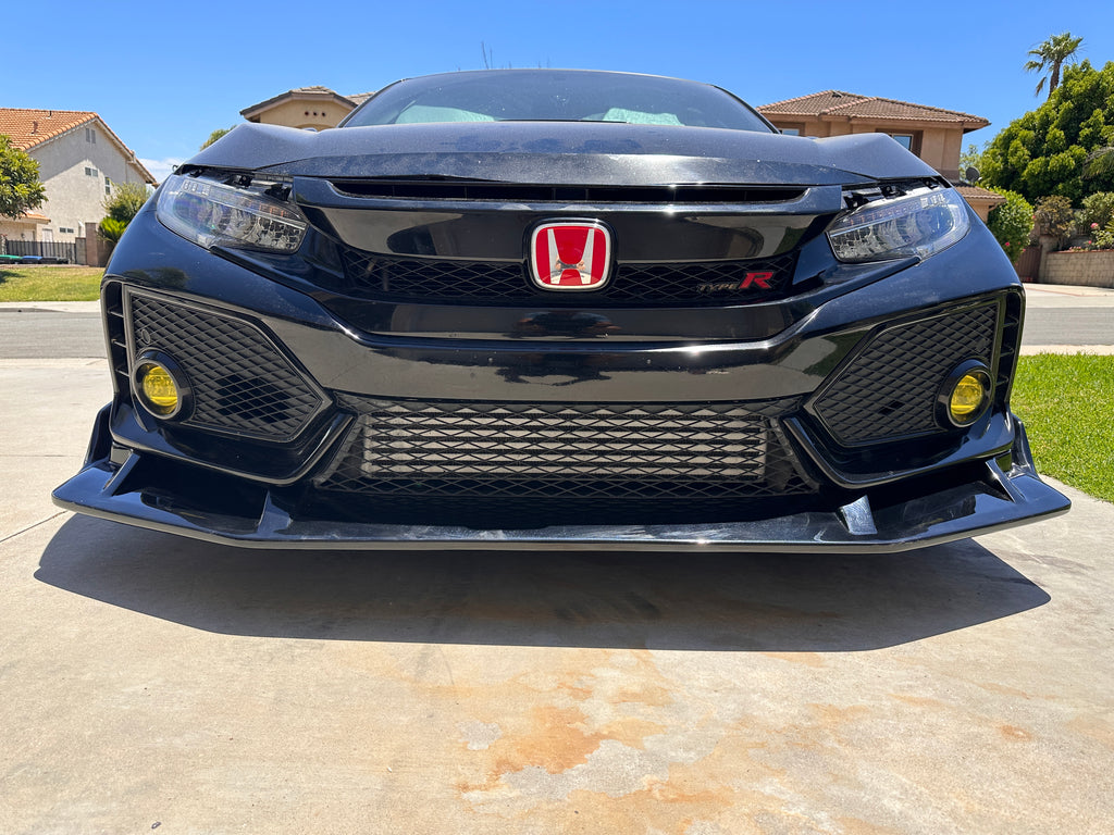 17-21 HONDA FK8 TYPE-R CIVIC JS STYLE FRONT BUMPER LIP FRP GLOSS BLACK ...