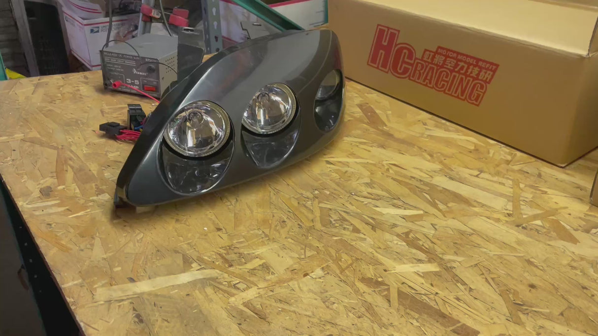 99-00 HONDA CIVIC JDM 80s CLASSIC TRIPLE PAINTSBLE HEADLIGHT PLASTIC PAIR