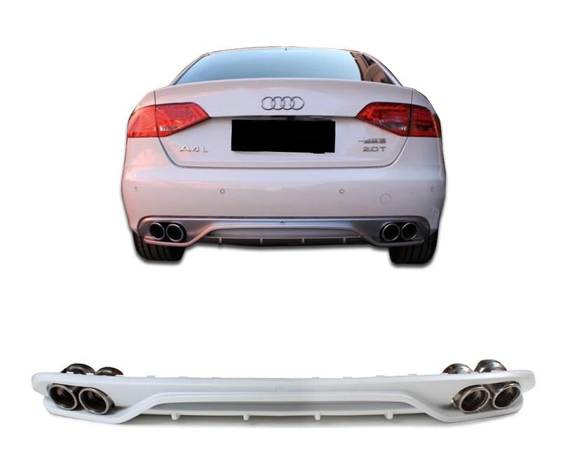 09-12 AUDI A4 B8 (NON S-LINE) A-STYLE REAR DIFFUSER (QUAD EXHAUST)