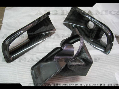 03-05 MITSUBISHI EVOLUTION VIII EVO 8 CARBON FIBER BUMPER AIR DUCT SET.