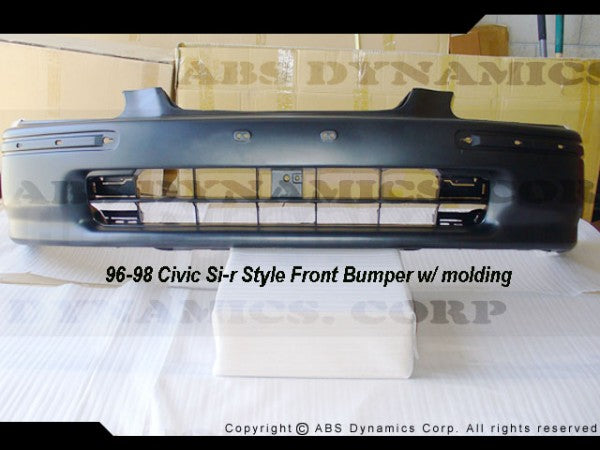 1996-1998 Honda Civic 2/3/4DR Sir JDM Front Bumper Cover W/ Molding