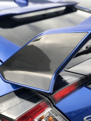 17-20 HONDA CIVIC 5DR TYPE-R REAR TRUNK LID SPOILER PLASTIC W/ CARBON ADD-ON SIDE