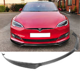 17-19 TESLA MODEL S I STYLE FRONT LOWER SPLITTER CARBON FIBER
