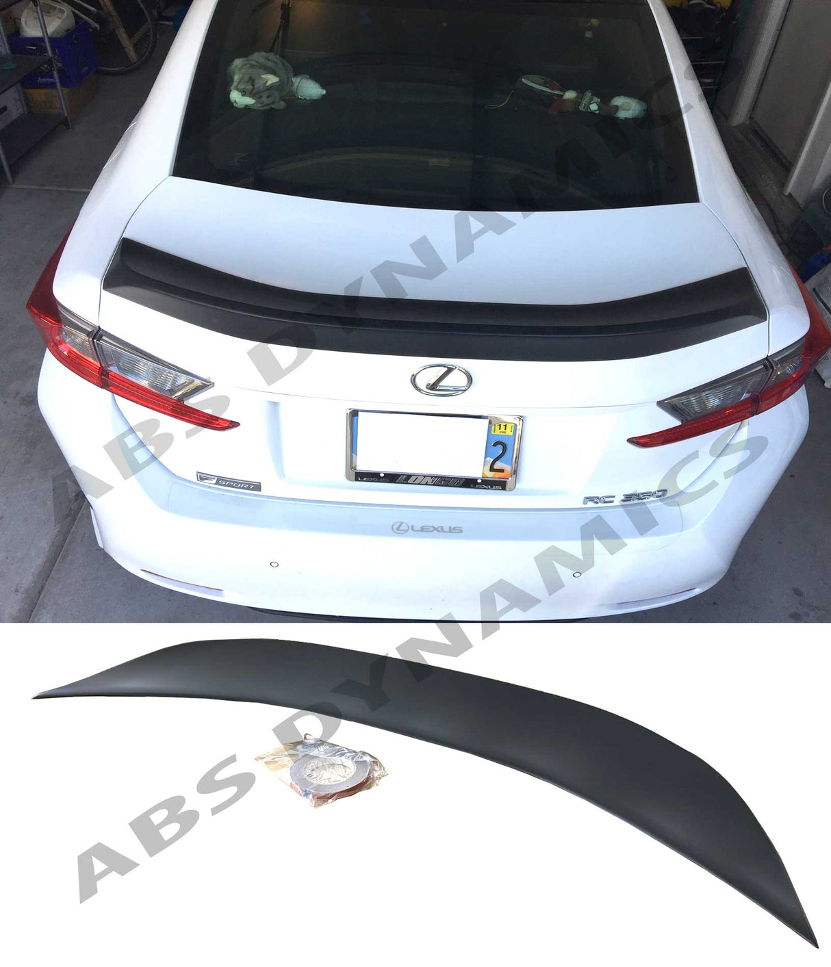 15-20 LEXUS RC200T/RC300/RC350 MATTE BLACK DT REAR TRUNK SPOILER WING UNPAINTED