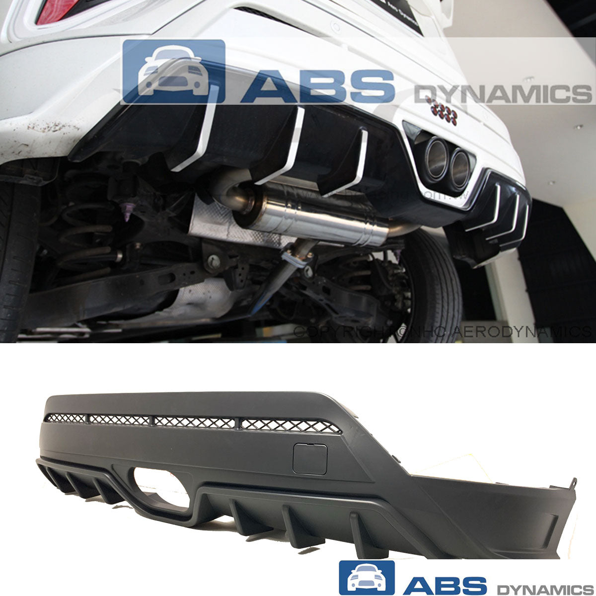 18-20 TOYOTA JDM CHR CH-R NOB STYLE JDM REAR DIFFUSER PP WITH TIPS PLA ...