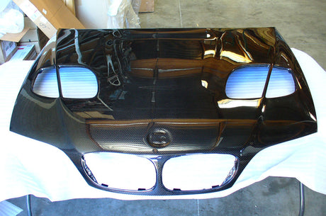 2001-2006 BMW M3 GTR STYLE CARBON FIBER HOOD WITH VENT TRAY
