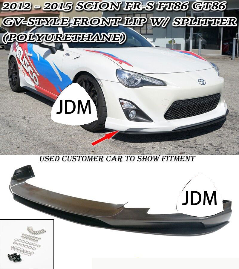 12-16 Scion FRS GV-STYLE FRONT LIP + LOWER SPLITTER (URETHANE)