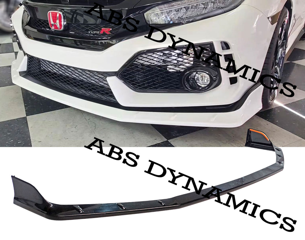 17-21 HONDA FK8 TYPE-R CIVIC MUGEN STYLE FRONT BUMPER LIP UNPAINT ABS ...