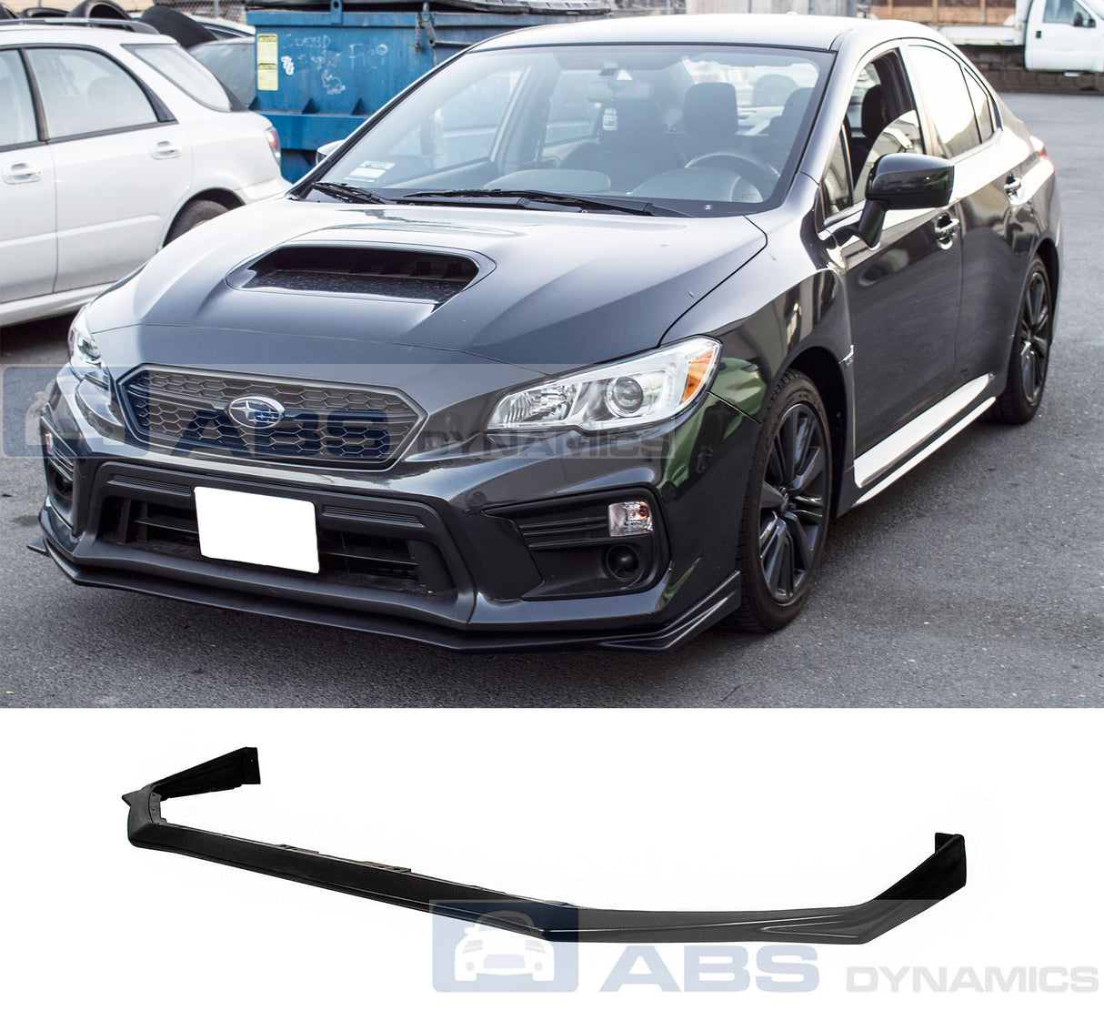 18-20 SUBARU WRX STI ONLY V-LIMITED STYLE FRONT LIP PU UNPAINT BLACK