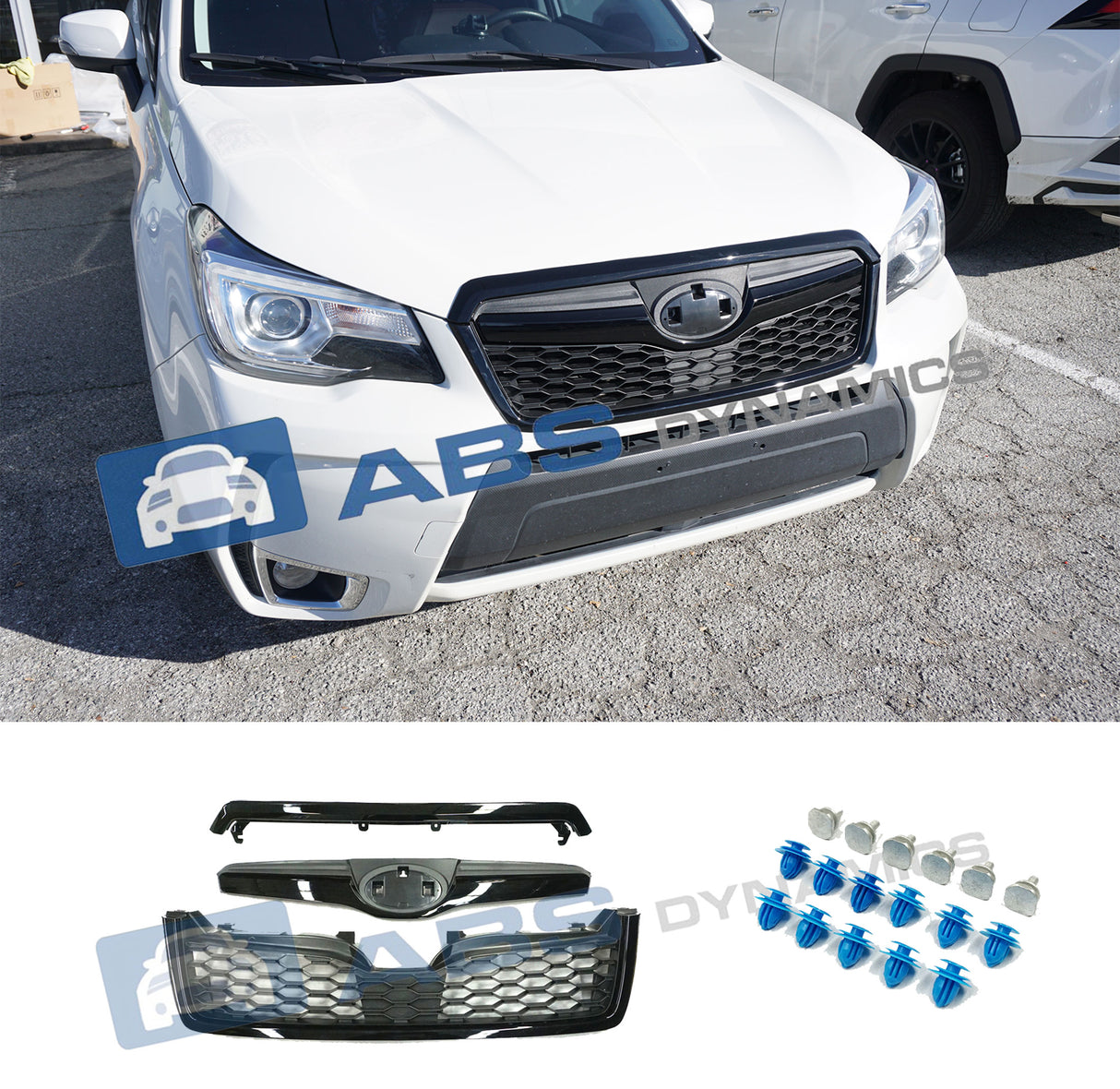 14-18 SUBARU FORESTER XT Premium Touring STI-STYLE GRILL ABS MATTE BLACK