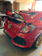 17-21 HONDA CIVIC 5DR TYPE-R REAR TRUNK LID SPOILER PLASTIC (Rally Red R513 + Gloss Black Center)