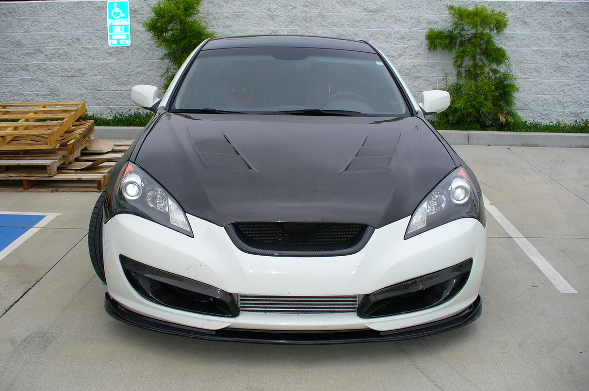 09-10 HYUNDAI GENESIS 2DR H2 STYLE CARBON FIBER HOOD