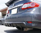 11-13 TOYOTA COROLLA (US SPEC) T-STYLE REAR DIFFUSER LIP PU W/ RED LED BRAKE LIGHT