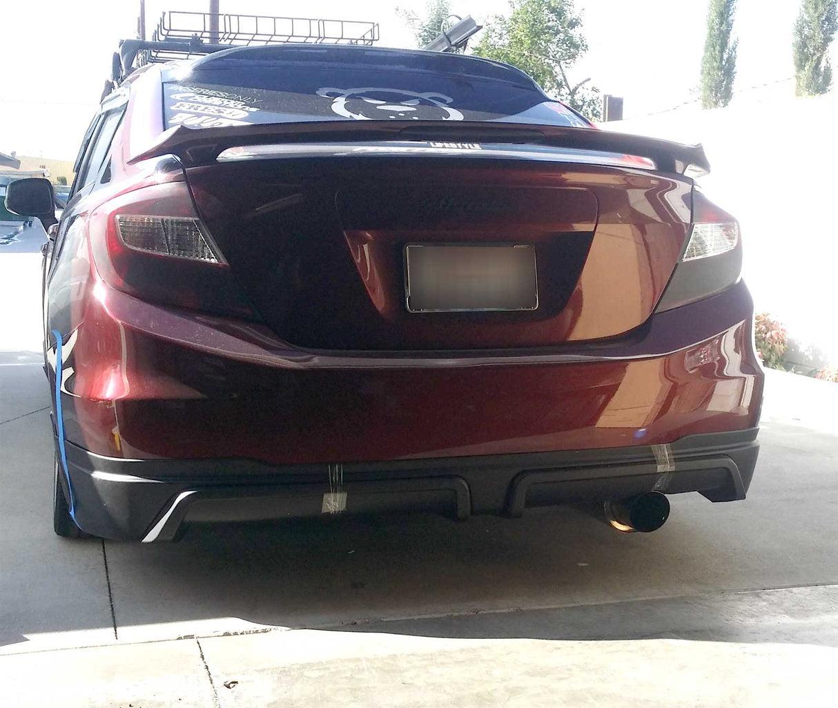 12-15 HONDA CIVIC 4DR MUGEN STYLE REAR LIP WITH CARBON LOOK DIFFUSER