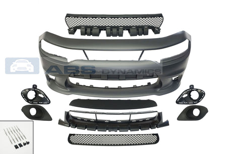 15-21 DODGE CHARGER SRT-8 HELLCAT STYLE FRONT BUMPER W/ GRILL W/ FOGLIGHT COVERS