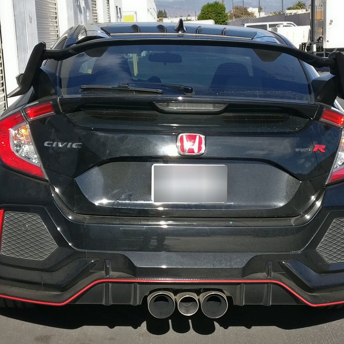 17-21 HONDA CIVIC 5DR TYPE-R REAR TRUNK LID SPOILER PLASTIC (Crystal B ...