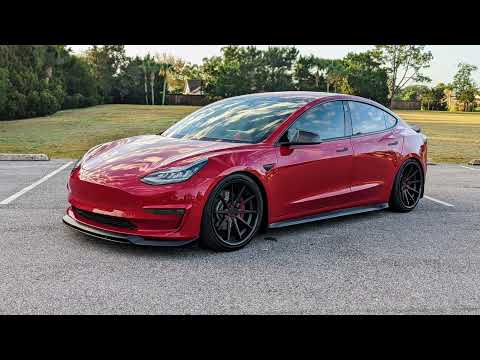 17-22 TESLA MODEL 3 ART STYLE SIDE SKIRT 2PCS UNPAINT BLACK PP