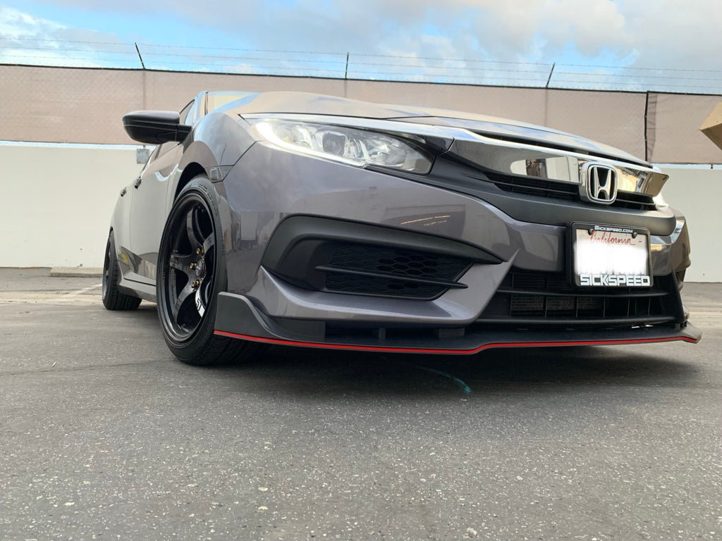 16-18 HONDA CIVIC 10 GEN 4D TYPE-R STYLE FRONT FRONT LIP UNPAINT PP ...